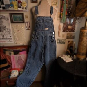 Lana Roux Utility Cargo Denim Overalls Women's Small Blue